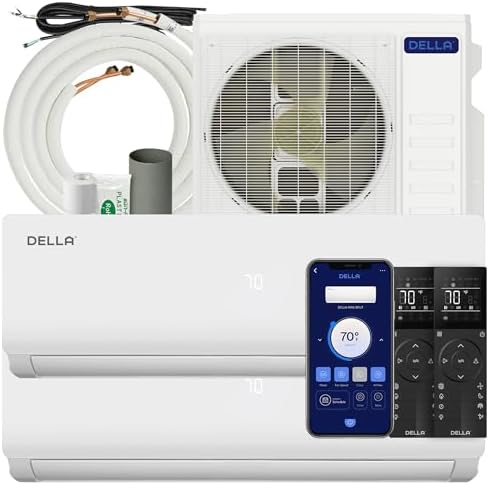 Della 2 Zone 28000 BTU Mini Split AC Unit 20 SEER2 208-230V