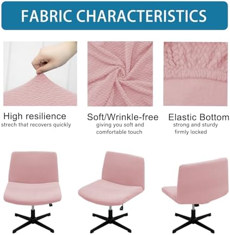 Pink Vanity Chair Cover - Waterproof and Stretchy Slipcover