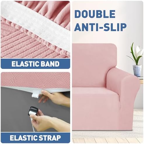 JIVINER Chair Cover for Living Room - Dusty Pink