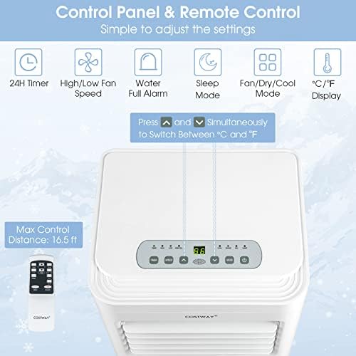 COSTWAY 8000 BTU Portable AC with Dehumidifier and Fan