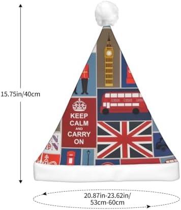 England Symbols Print Christmas Hat with LED Lights