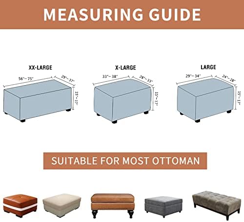 Eco-Ancheng Stool Covers for Rectangular Ottoman with Nonslip Elastic Bottom