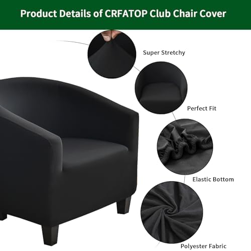 CRFATOP Club Chair Slipcover Printed Round Couch Cover