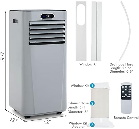 PETSITE Portable Air Conditioner 3-in-1 Cooling Dehumidifying Fan