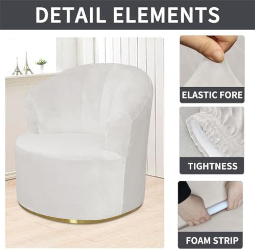 Velvet Single Sofa Cover for Swivel Barrel Chair
