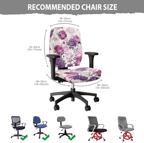 Premium Purple Rose Office Chair Cover