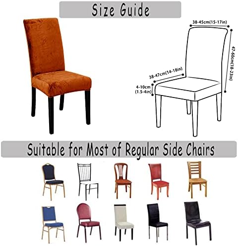 LIPOR 4 Piece Velvet Chair Covers Set for Dining Room