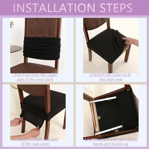 Set of 4 Stretchable Dining Chair Covers