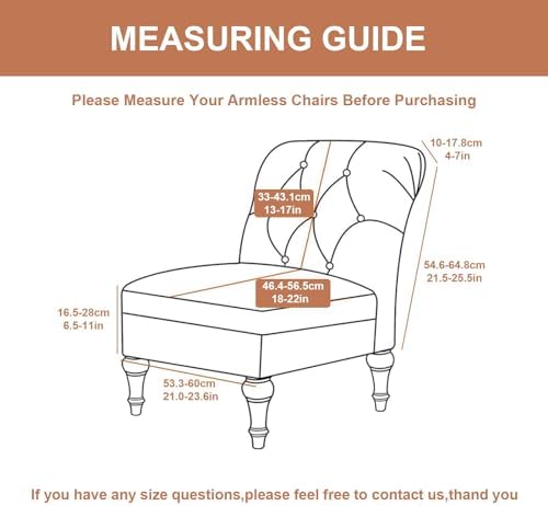 Eco-Ancheng Armless Chair Slipcover Removable