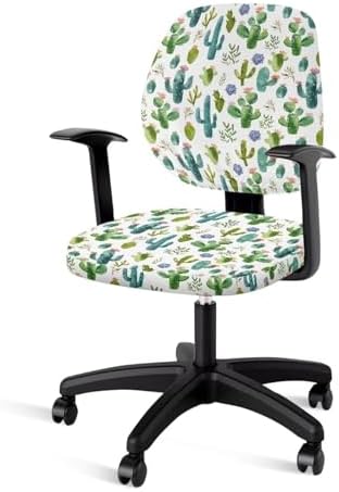 Wanzuoeng Cactus Print Armchair Slipcover for Office Chair
