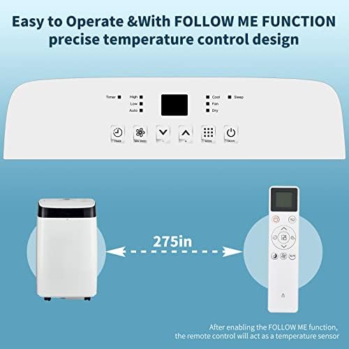 Acekool 12000 BTU Portable Air Conditioner With Dehumidifier Fan And Window Kit