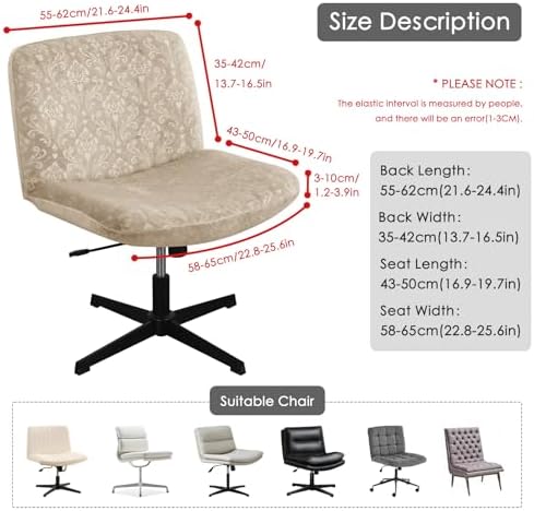 EVOLLER Velvet Embossing Criss Cross Chair Cover