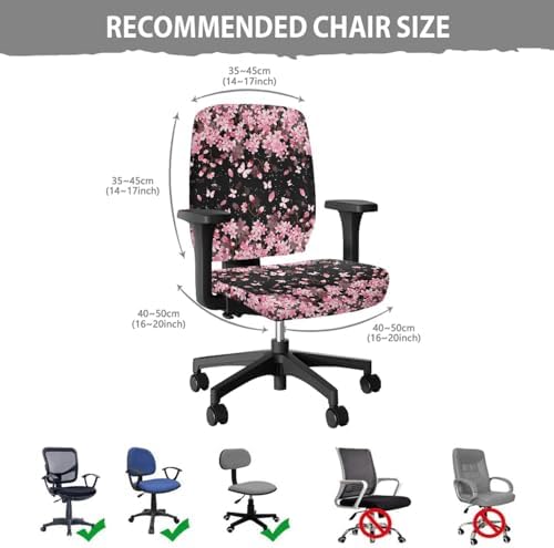 Cherry Blossom Office Chair Cover 2 Piece Pink