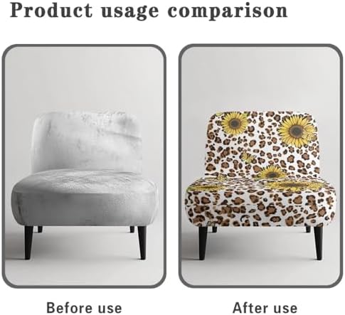 Sunflower Leopard Armless Chair Cover for Living Room