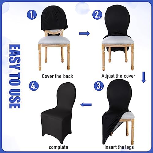 60 Pcs Black Chair Covers for Weddings and Parties