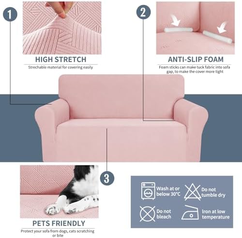 JIVINER Chair Cover for Living Room - Dusty Pink
