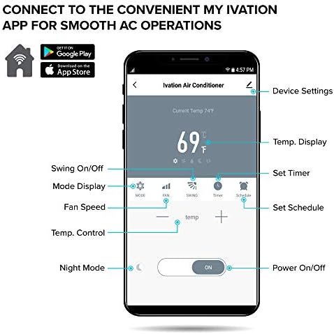 Ivation 12000 BTU Portable AC with Wi-Fi Control