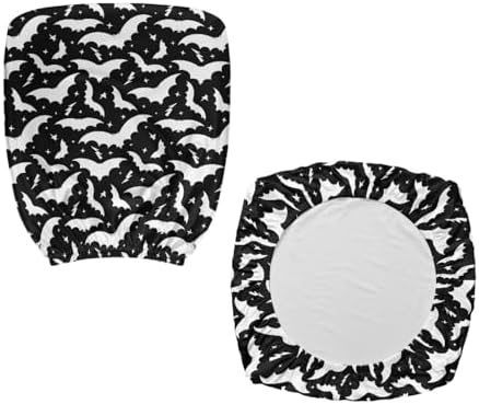 Talayituse Black Bat Pattern Office Chair Cover 2 Piece