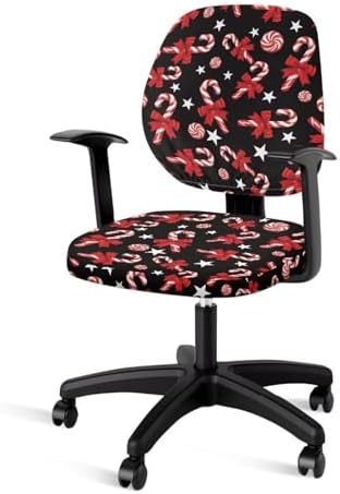 Christmas Candy Office Chair Covers 2 Pieces Reusable Washable