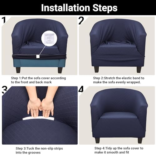 Treaful Club Chair Slipcover with Elastic Removable Cover