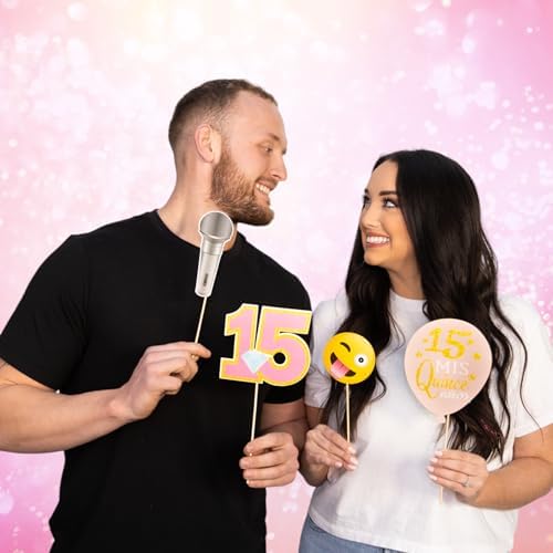 Quinceanera Photo Booth Props - 41 Piece Kit