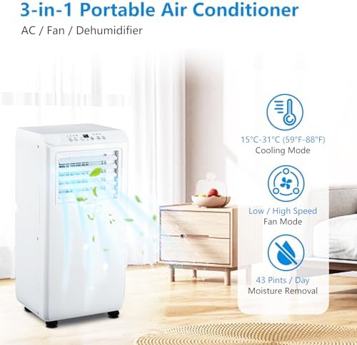 Garvee Portable AC 3 in 1 Cool Dehumidifier Fan