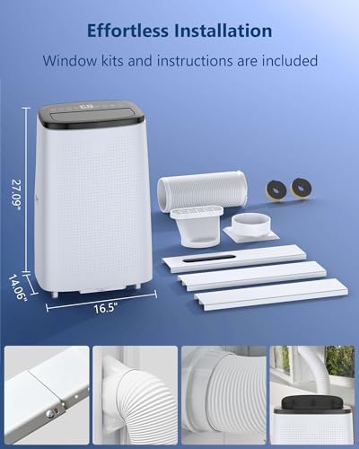 14000BTU Portable AC Unit with Cool Fan Dry 3-in-1 Modes