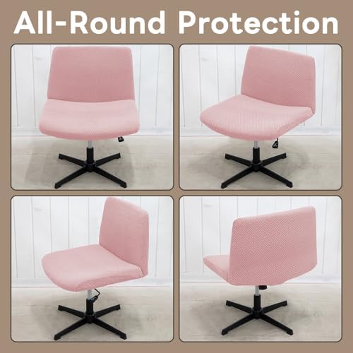 Pink Armless Chair Cover for Home Office