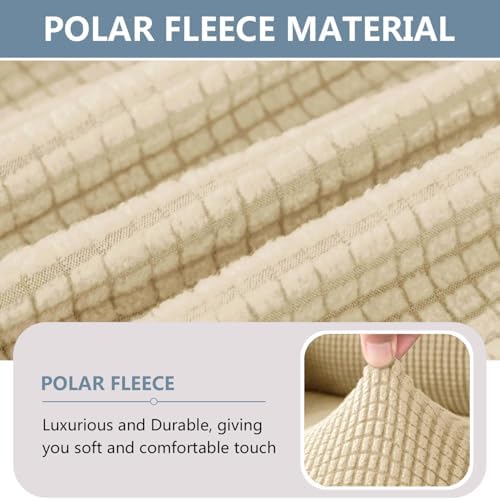 LINGERIN 7 Piece Stretch Sofa Covers Ivory