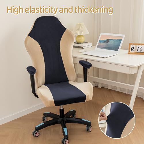 Gaming Chair Slipcovers Velvet Spandex Set Navy