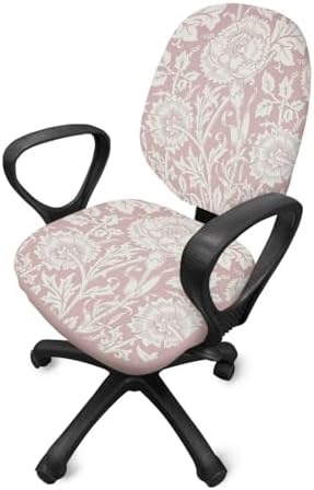 Stretchable Fabric Armchair Slipcover 2 Piece Office Chair Cover