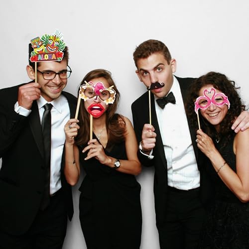 Hawaii Luau Party Photo Booth Props Kit 48pcs