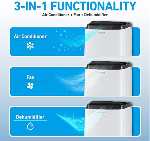 Coby CBPAC815 3-in-1 AC Unit Dehumidifier Fan 12000 BTU White