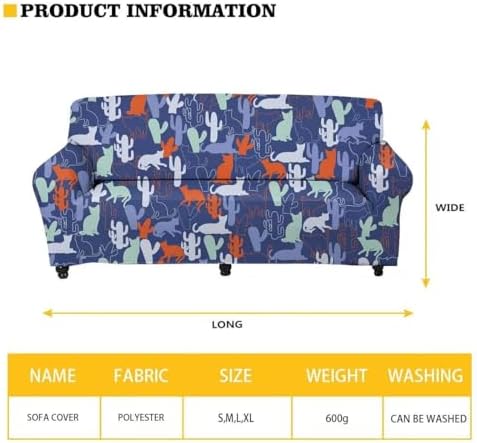 Wanzuoeng Cow Print Sofa Covers with Elastic Straps and Non-Slip Design