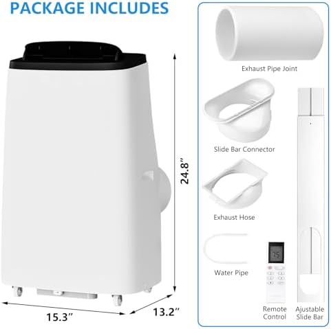 14000 BTU Portable AC Unit 3-in-1 with Cooling Dehumidifier Fan