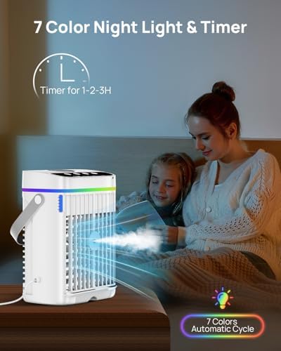 HAWANA 1250ml Portable Air Cooler with 3 Speeds and Timer