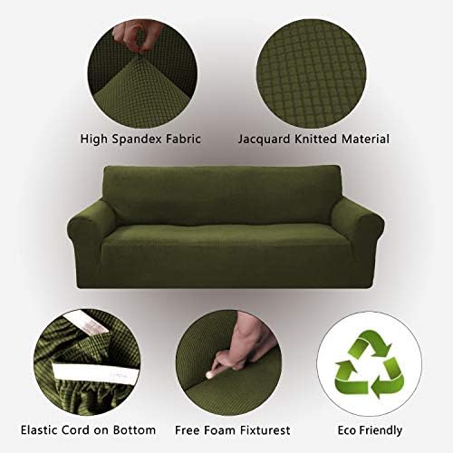 Sapphire Home 2-Piece Sofa and Loveseat Slipcovers Set Green