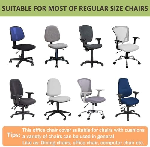 Lukery Stretchable Chair Covers 2 Piece Universal Removable Office Chair Slipcover