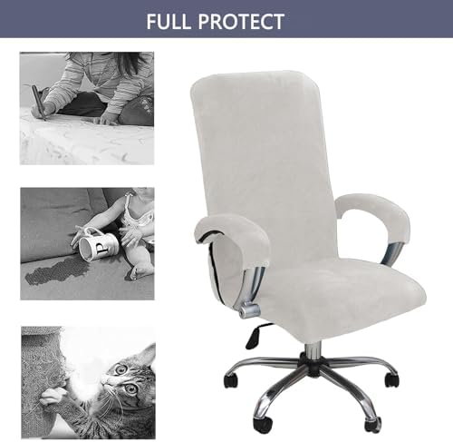 GUYIRT Velvet Office Chair Cover Burgundy Large