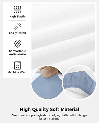 YOKOU Office Chair Covers Stretchable Light Blue Elastic Removable Rotating Desk Chair Slipcovers
