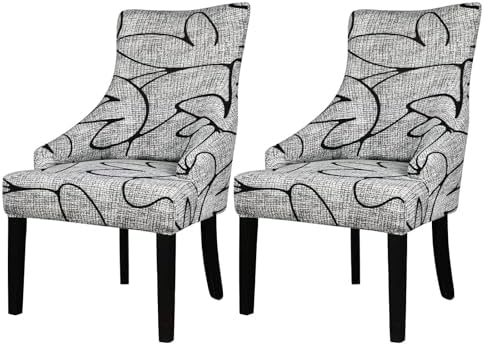 Lellen Wingback Chair Covers with Pattern - 2PCS Reusable Slipcovers