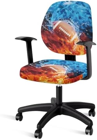Talayituse Football Water Flame Print Chair Covers for Office