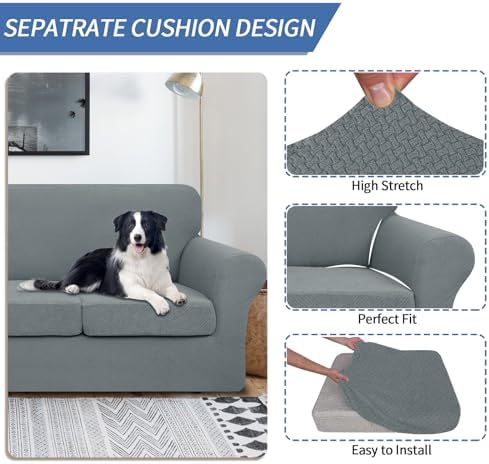 JIVINER 2 Pieces Armchair Covers with Cushion for Pet Protection
