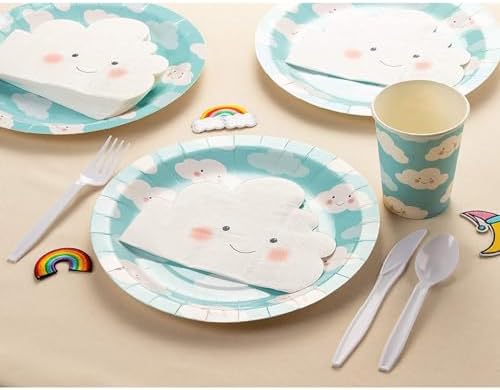 White Cloud Shape Paper Napkins for Baby Shower 50 Pack