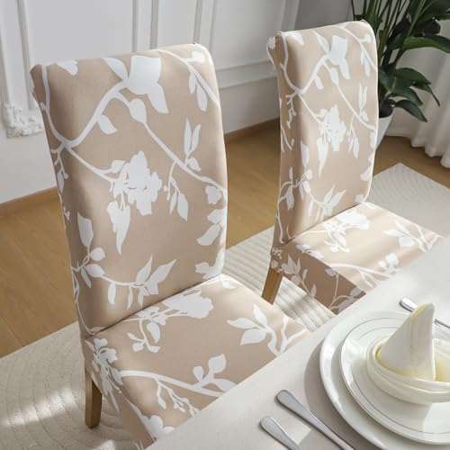 FORCHEER 4 Pack Stretch Floral Dining Chair Covers for Parson Chairs