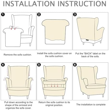 Chickwin Stretch Wingback Chair Slipcover with Pink Flower Design