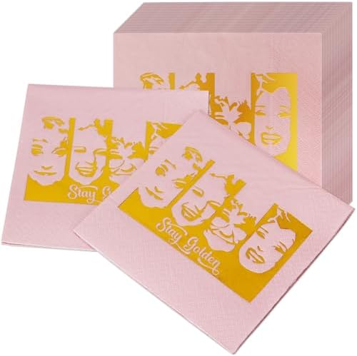 HOMEZZO 50 Pcs Golden Girls Themed Party Napkins 3-Ply Disposable