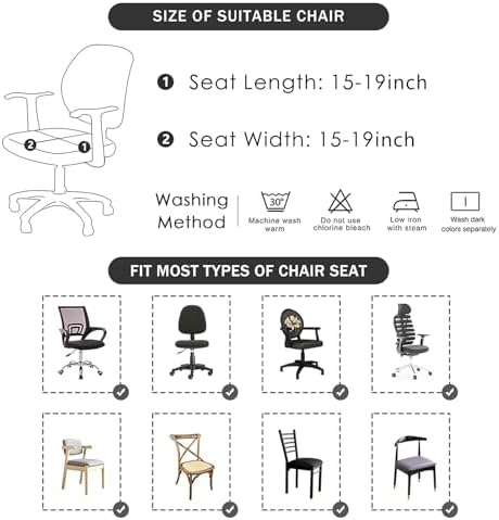 FORCHEER Water-Resistant Office Chair Seat Cover 18 Inch Jacquard Slipcover