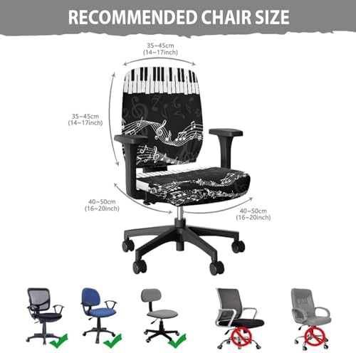 Jeiento Music Notes Chair Covers for Office and Gaming Chairs