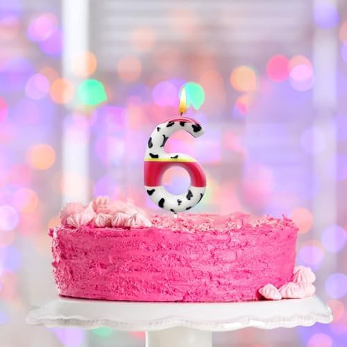 Paw Print Birthday Cake Candles Number 6 for Kids